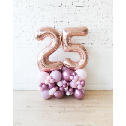 CherryBlossoms - Foil Number on Balloon Pedestal - 3ft