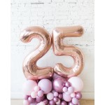 CherryBlossoms - Foil Number on Balloon Pedestal - 3ft