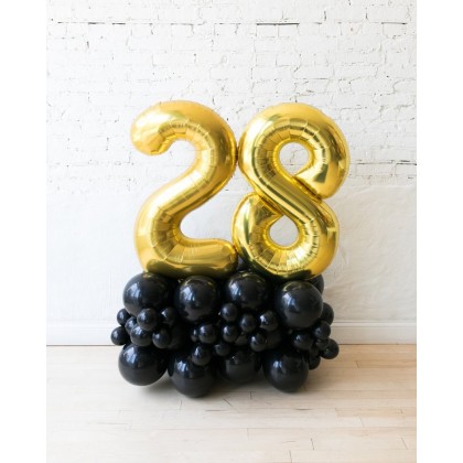 Royal - Foil Number on Balloon Pedestal - 3ft