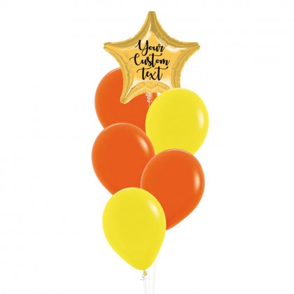Personalised Star Foil With Fashion Latex Balloons Bouquet