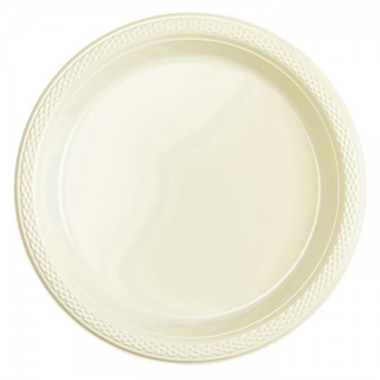 9" Plastic Plates - French Vanilla