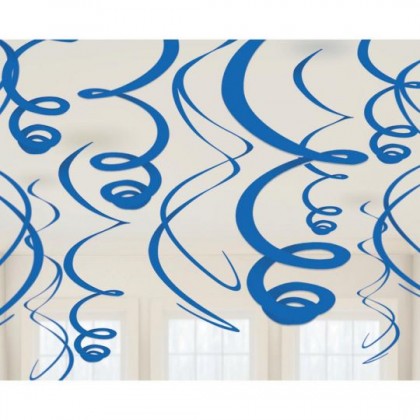 22" Plastic Swirl Decorations Blue