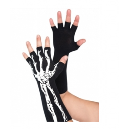 SKELETON GITD FINGERLESS GLOVES