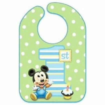©Disney Mickey’s 1st Birthday Baby Bib -Vinyl