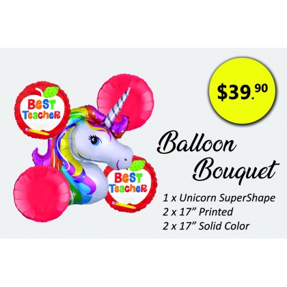 Unicorn Teachers Day Balloon Bouquet