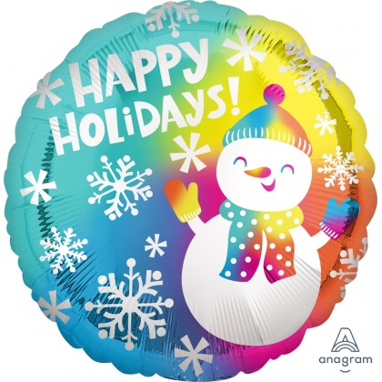 S40 17" Happy Holidays Satin Snowman Standard Satin XL®