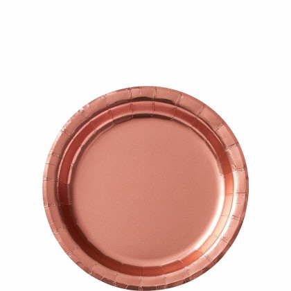 Metallic Rose Gold Round Plates 6 3/4 in
