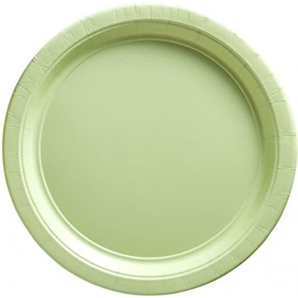 Paper Plates 7 in Leaf Green