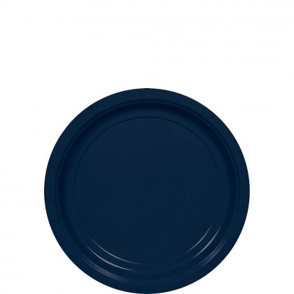 Round Paper Plates 7 in True Navy