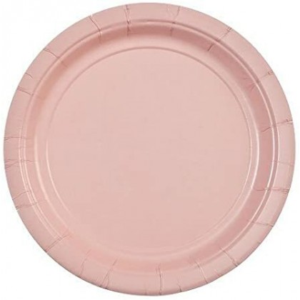 Round Paper Plates 7 in Blush Pink