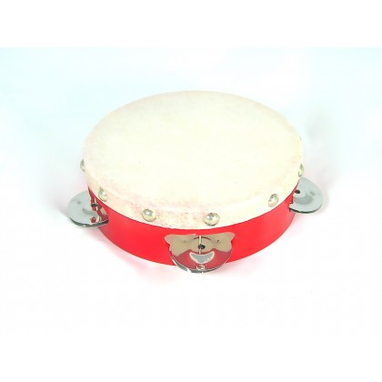 Plastic Shell Calf Skin Tambourine - 6" x 4P