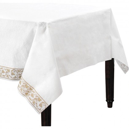 Elegant Scroll Gold Paper Table Cover