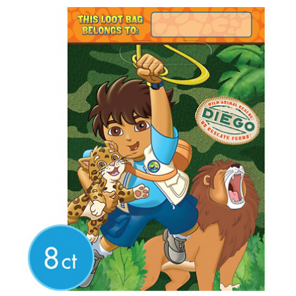 Diego's Biggest Rescue© Folded Loot Bags - Plastic