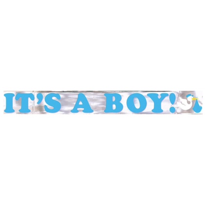 It's A Boy Metallic Banner