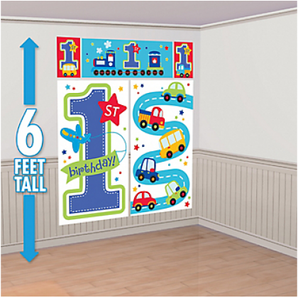 All Aboard Boy Scene Setters® Wall Decorating Kit - Plastic