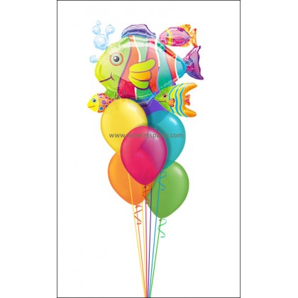 TROPICAL CENTERPIECE - FISH CLUSTER (7 Balloons)