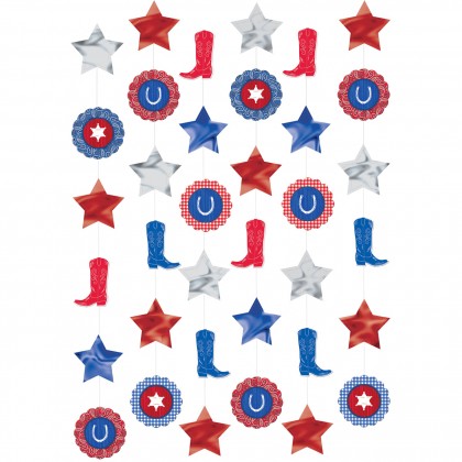 Bandana & Blue Jeans String Decorations - Foil & Paper