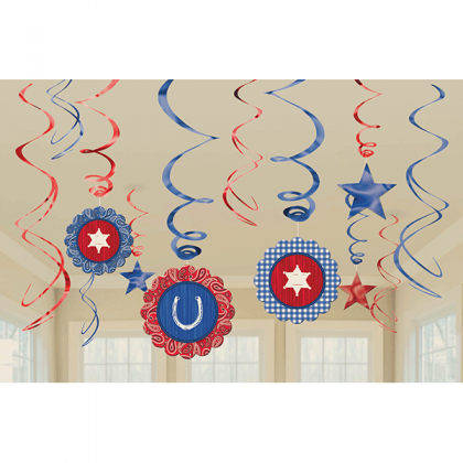 Bandana & Blue Jeans Value Pack Foil Swirl Decorations