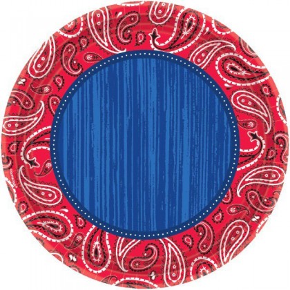 Bandana & Blue Jeans Round Plates, 10 1/2"