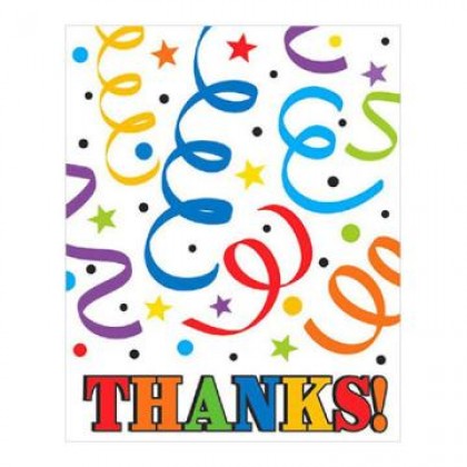 Colorful Birthday Postcard Thank You Cards