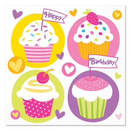 Cupcake Party Beverage Napkins