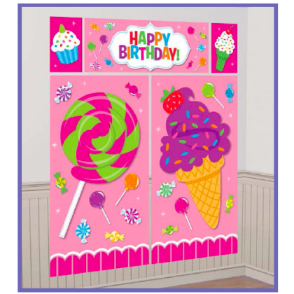 Sweet Shop Scene Setters® Wall Decorating Kit - Plastic