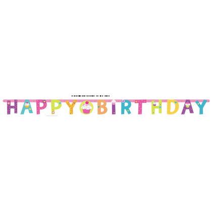 Cupcake Party Illustrated Paper Letter Banner - Printed Paper