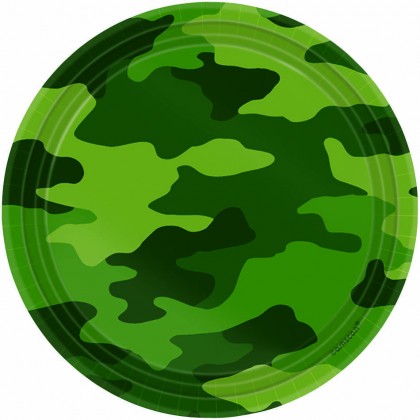 Camouflage Round Plates, 7"
