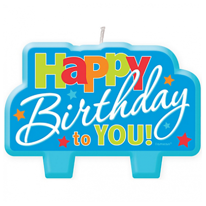 2" x 4" Happy Birthday Candle - Pink