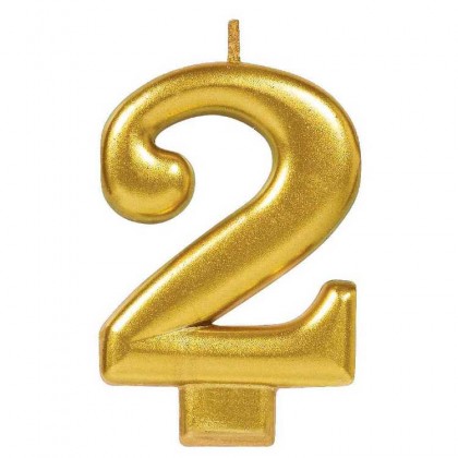 Numeral Candles Gold Metallic #2