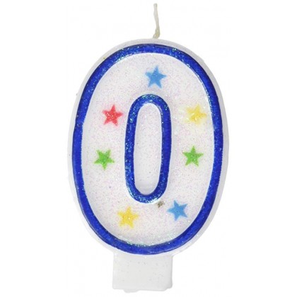Star Glitter Flat Moulded Birthday Candles #0