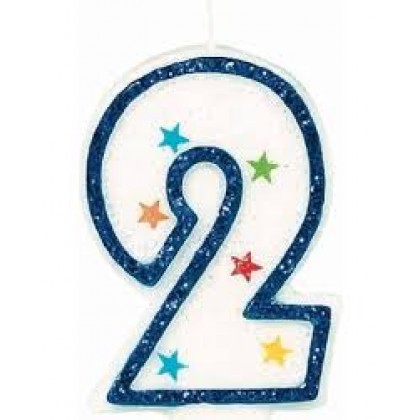 Star Glitter Flat Moulded Birthday Candles #2