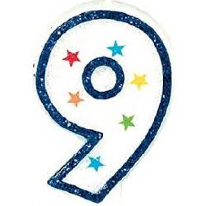 Star Glitter Flat Moulded Birthday Candles #9