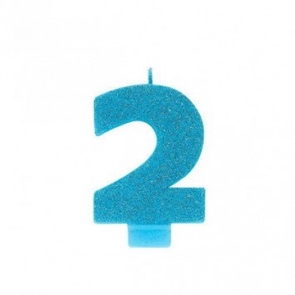 Numeral Candles - Colors - #2 - Caribbean Blue
