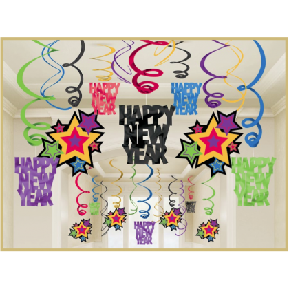 Mega Value Pack Swirl Decorations Foil - Jewel Tones