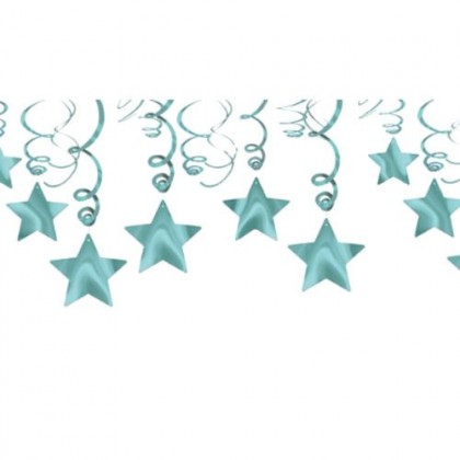 Shooting Stars MVP Swirl Decorations - Robin's-Egg Blue