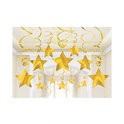 30 Swirl Decorations - Yellow Sunshine