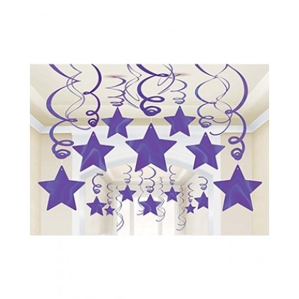 Shooting Stars MVP Swirl Decorations - New Purple