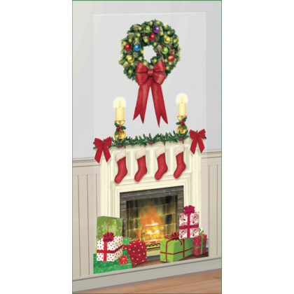 65" x 33 1/2" Holiday Hearth Scene Setters® Add-Ons - Plastic