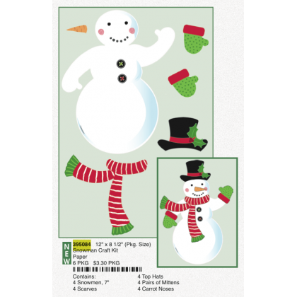 12" x 8 1/2" (Pkg. Size) Snowman Craft Kit Paper