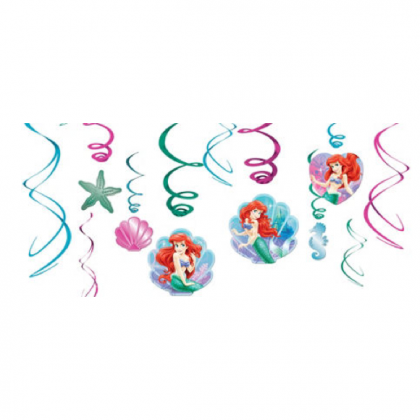 ©Disney Ariel Value Pack Foil Swirl Decorations