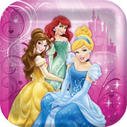 ©Disney Sparkle Princess Square Plates, 9"