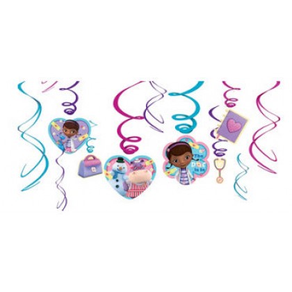 ©Disney Doc McStuffins Value Pack Foil Swirl Decorations