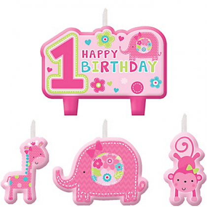 "One" Wild Girl Birthday Candle Set
