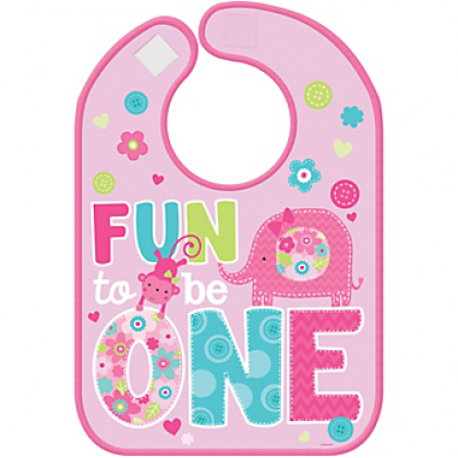 "One" Wild Girl Baby Bib - Vinyl