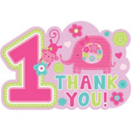 "One" Wild Girl Postcard Thank You Cards