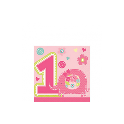 "One" Wild Girl Beverage Napkins