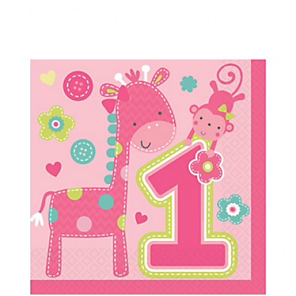 "One" Wild Girl Luncheon Napkins