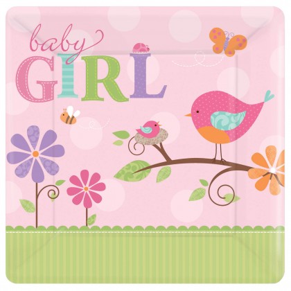 Tweet Baby Girl 10 1/4" Square Plate