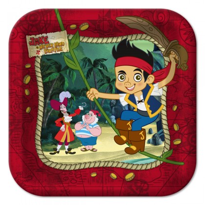©Disney Jake & the Neverland Pirates Square Plates, 7"